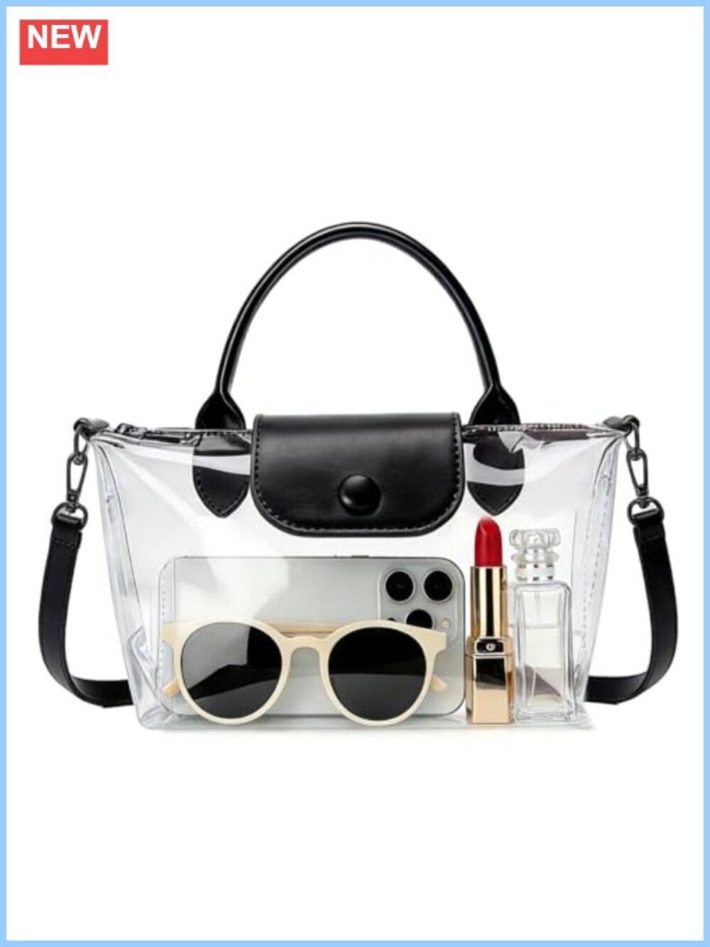 Clear Stadium Approved Crossbody Bag TPU Convertible Clutch Concert Purse